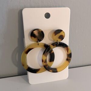 Resin Earrings Tortoise Shell
